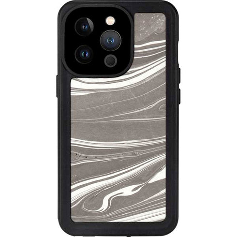 Grey Marble iPhone 14 Pro Waterproof Case