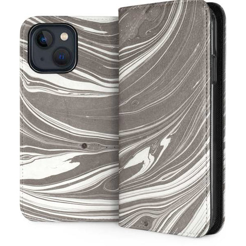 Grey Marble iPhone 15 Plus Folio Case