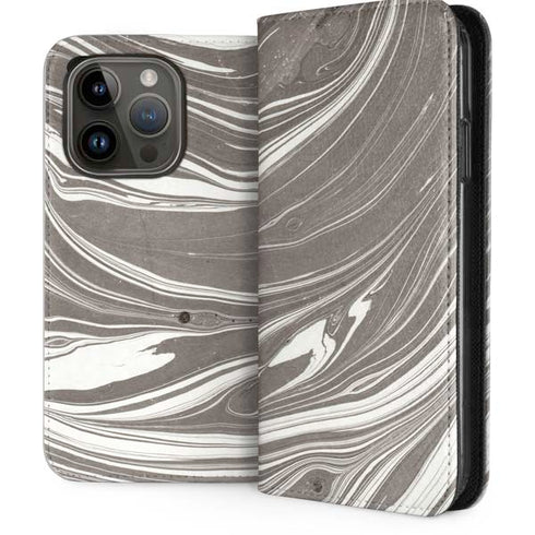 Grey Marble iPhone 15 Pro Folio Case