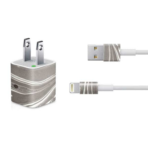 Grey Marble iPhone Charger (5W USB) Skin