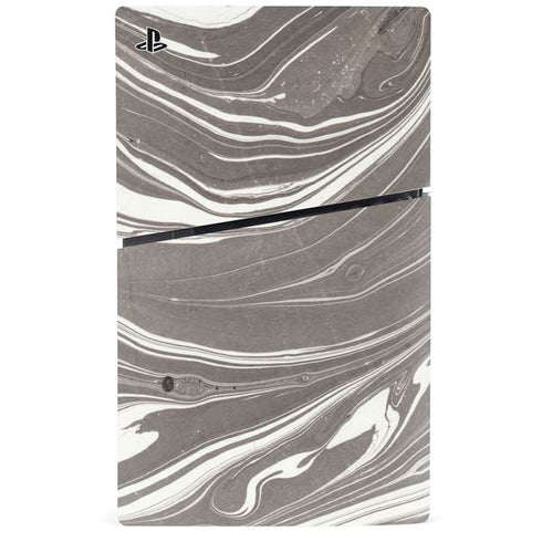 Grey Marble PS5 Slim Disk Console Skin
