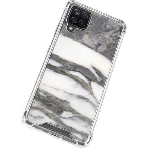 Grey Marbling Galaxy A12 Clear Case