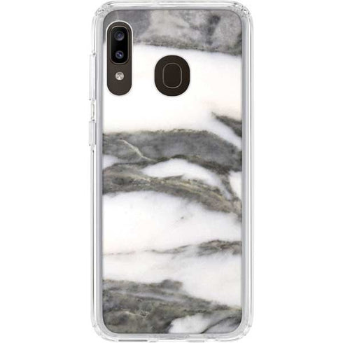 Grey Marbling Galaxy A20 Clear Case