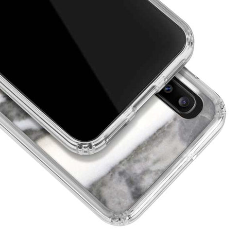 Grey Marbling Galaxy A20 Clear Case