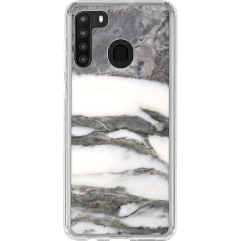 Grey Marbling Galaxy A21 Clear Case