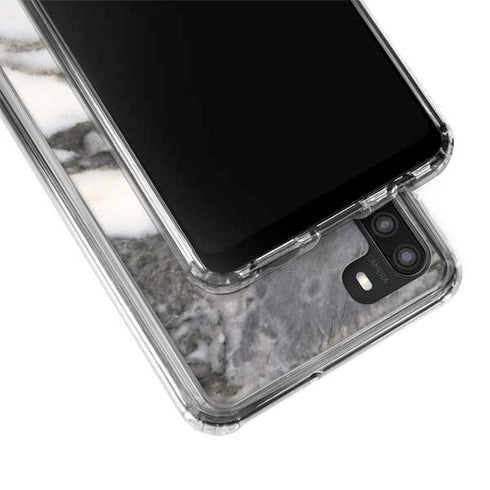 Grey Marbling Galaxy A21 Clear Case