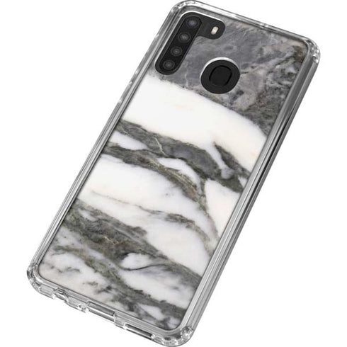 Grey Marbling Galaxy A21 Clear Case