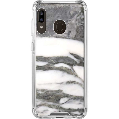 Grey Marbling Galaxy A30 Clear Case