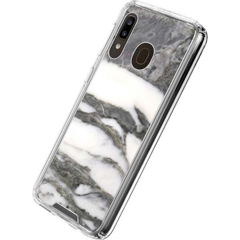 Grey Marbling Galaxy A30 Clear Case