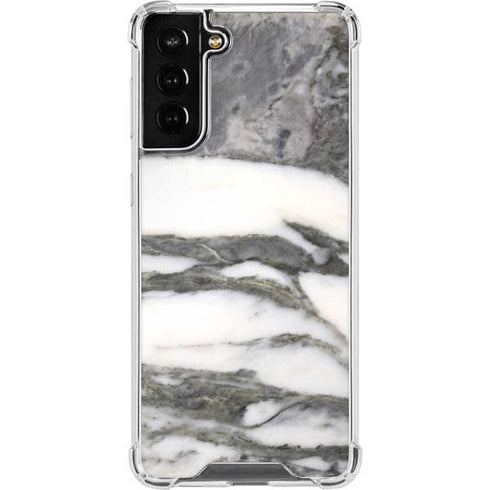 Grey Marbling Galaxy S21 FE Clear Case
