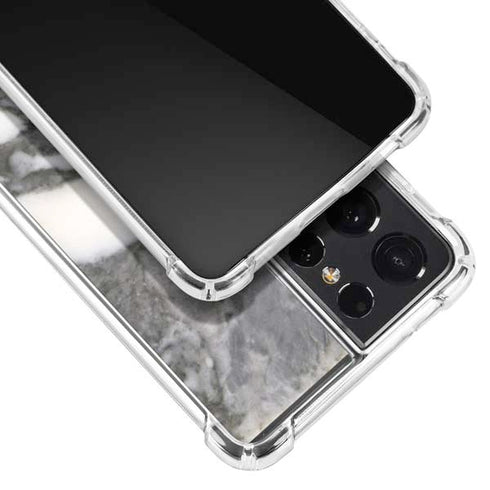 Grey Marbling Galaxy S21 Ultra 5G Clear Case