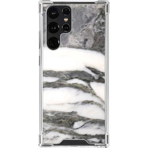 Grey Marbling Galaxy S22 Ultra Clear Case