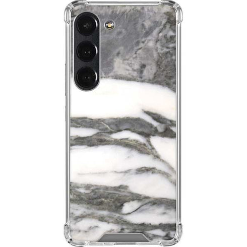 Grey Marbling Galaxy S23 Clear Case