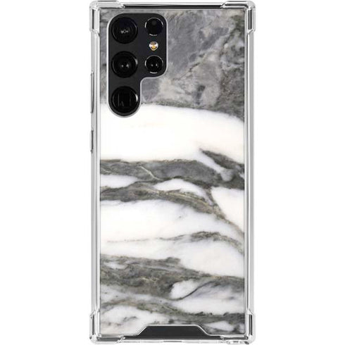 Grey Marbling Galaxy S24 Ultra Clear Case