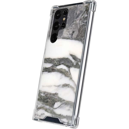 Grey Marbling Galaxy S24 Ultra Clear Case