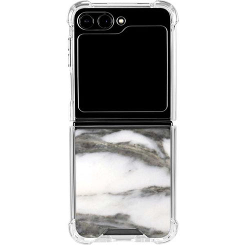 Grey Marbling Galaxy Z Flip5 5G Clear Case