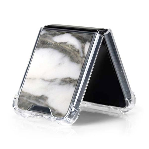 Grey Marbling Galaxy Z Flip5 5G Clear Case