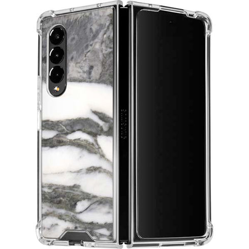 Grey Marbling Galaxy Z Fold4 5G Clear Case