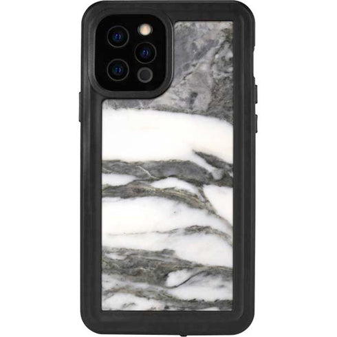 Grey Marbling iPhone 12 Pro Waterproof Case