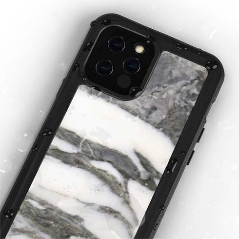 Grey Marbling iPhone 12 Pro Waterproof Case