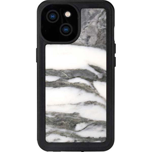 Grey Marbling iPhone 13 Mini Waterproof Case