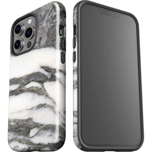 Grey Marbling iPhone 15 Pro Impact Case