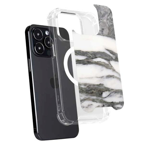 Grey Marbling iPhone 15 Pro Max MagSafe Case