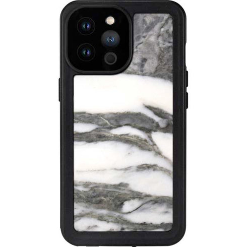 Grey Marbling iPhone 14 Pro Max Waterproof Case
