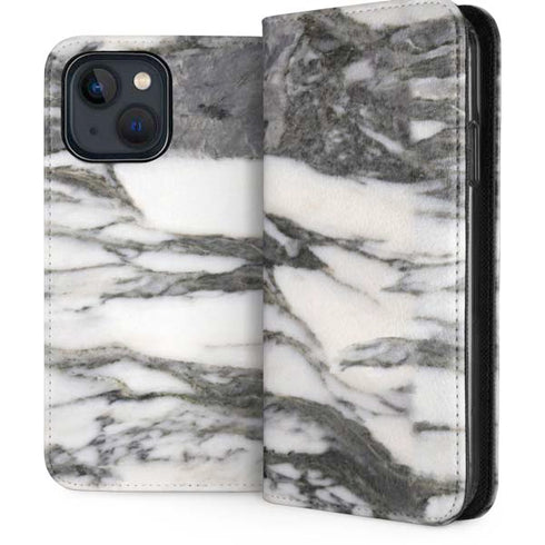 Grey Marbling iPhone 15 Plus Folio Case