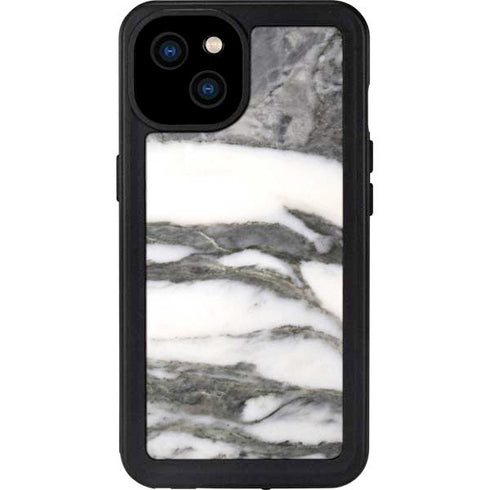 Grey Marbling iPhone 15 Plus Waterproof Case
