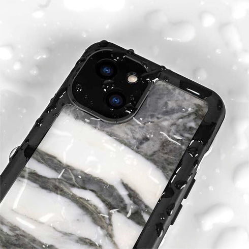 Grey Marbling iPhone 15 Plus Waterproof Case