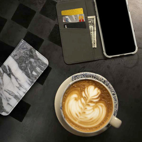 Grey Marbling iPhone 15 Pro Folio Case