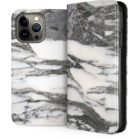 Grey Marbling iPhone 15 Pro Max Folio Case
