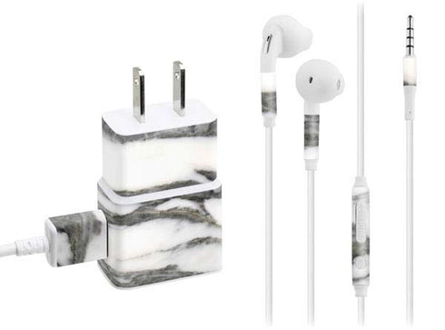 Grey Marbling Phone Charger Skin