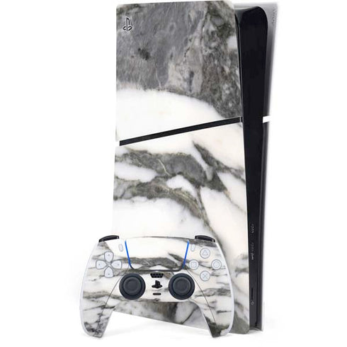 Grey Marbling PS5 Slim Digital Edition Bundle Skin