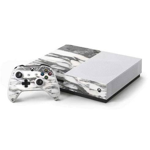 Grey Marbling Xbox One S Console and Controller Bundle Skin