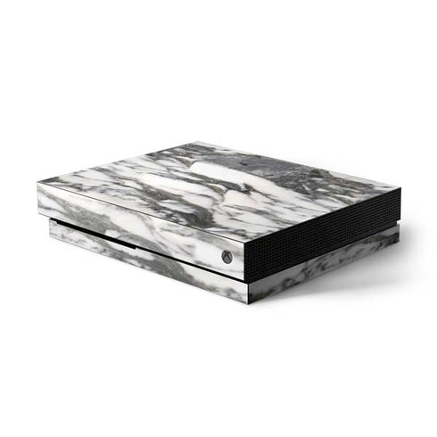 Grey Marbling Xbox One X Console Skin