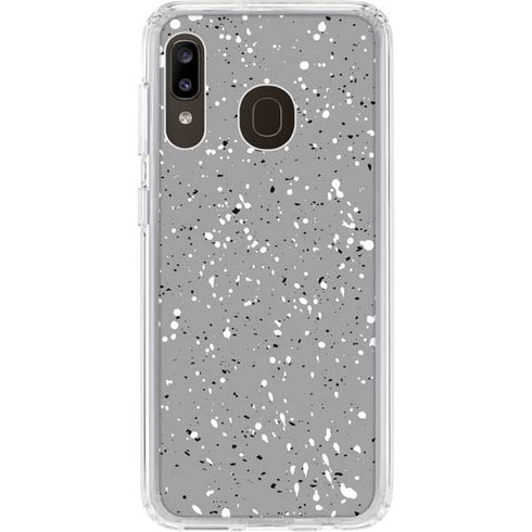 Grey Speckle Galaxy A20 Clear Case