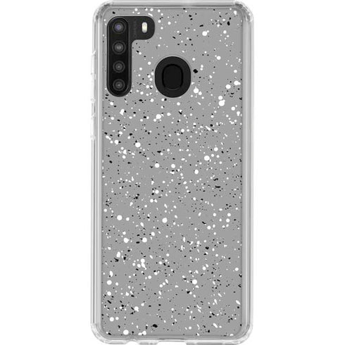 Grey Speckle Galaxy A21 Clear Case