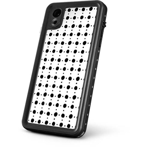 Grid Dot Polka Dot iPhone XR Waterproof Case