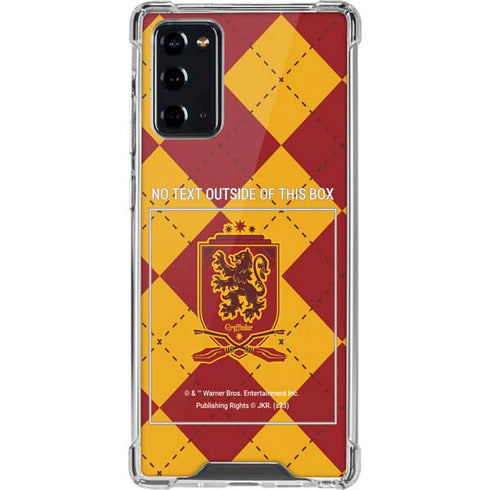 Wizarding Worlds Harry Potter Gryffindor Huse Crest Galaxy Note20 5G Clear Case
