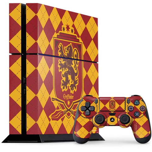 Wizarding Worlds Harry Potter Gryffindor Huse Crest PS4 Console and Controller Bundle Skin