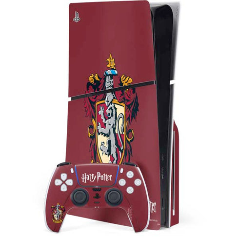 Wizarding World Harry Potter Gryffindor House Crest PS5 Slim Disk Bundle Skin
