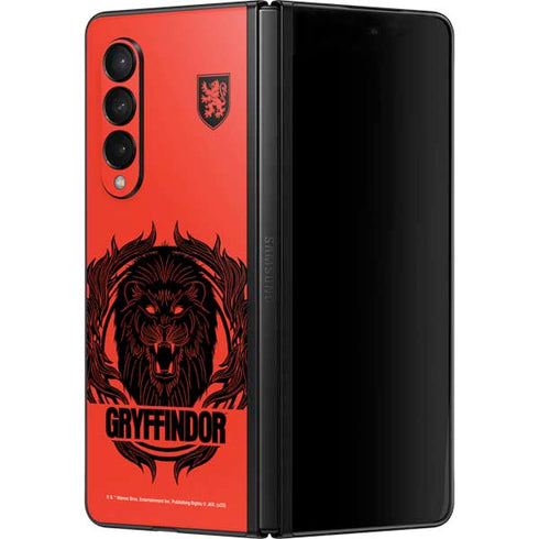 Wizarding Worlds Harry Potter Gryffindor Illustration Galaxy Z Fold3 5G Skin