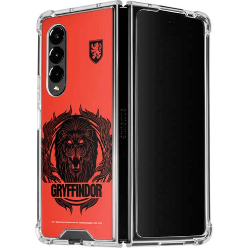 Wizarding Worlds Harry Potter Gryffindor Illustration Galaxy Z Fold4 5G Clear Case