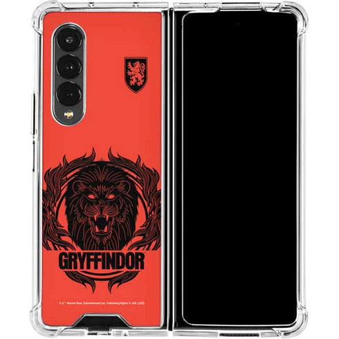 Wizarding Worlds Harry Potter Gryffindor Illustration Galaxy Z Fold4 5G Clear Case