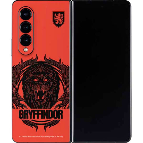 Wizarding Worlds Harry Potter Gryffindor Illustration Galaxy Z Fold4 5G Skin
