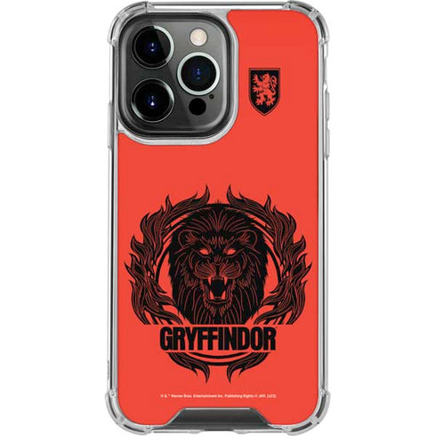 Wizarding Worlds Harry Potter Gryffindor Illustration iPhone 14 Pro Clear Case