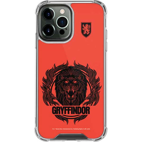 Wizarding Worlds Harry Potter Gryffindor Illustration iPhone 14 Pro Max Clear Case