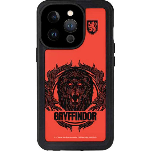 Wizarding Worlds Harry Potter Gryffindor Illustration iPhone 14 Pro Waterproof Case